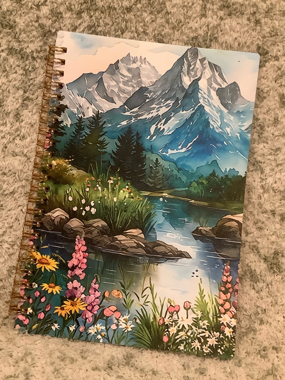 Spiral-Bound Mountain Lake Camping Travel Notebook Journal NWT ~75 lined pages